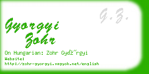 gyorgyi zohr business card